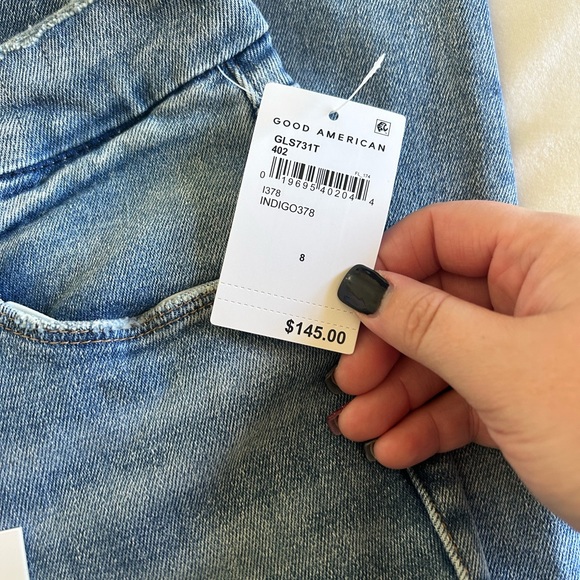 *GOOD AMERICAN Good Legs Indigo Straight Jean O-28 - Picture 4 of 12